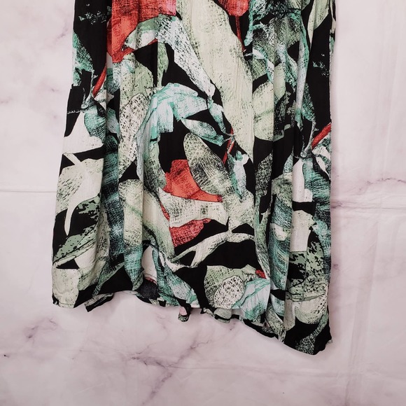 LC LAUREN CONRAD tropical palm leaf tunic mock neck tank XS - Picture 3 of 10